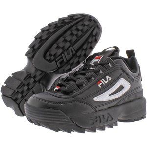 Size 3.5 New In Box Fila Boys Disruptor II Faux Leather Trainers Sneakers Shoes